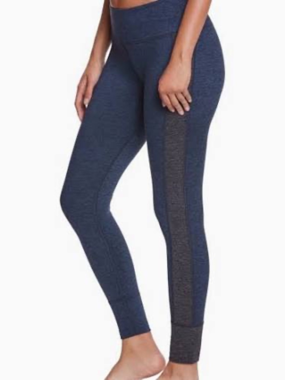 Vuori Racer high rise Asymmetric Blue Heather/Grey leggings-XS